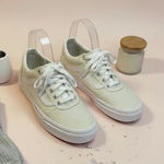 Vans  Old Skool Glitter Sparkle Low Top Sneakers Women's Cream White Shoes Size 8 Photo 0