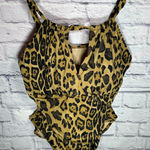Lauren Ralph Lauren brown cheetah print one piece bathing suit women’s size 22W Black Photo 0