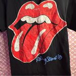 The Rolling Stones  Band T-Shirt Small Black Distressed Tongue Logo Photo 1
