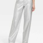 Universal Threads NWT Universal Thread Mid Rise 90s Baggy Jeans Silver Metallic Cotton Size 4 Photo 0
