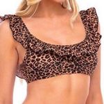 Cabana Del Sol NWT  Womens small Brown Black Leopard animal Print Bikini top Photo 0
