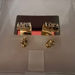 House of Harlow 1960 | Leopard Print Hoop Earrings Black Photo 6