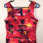 Vintage Royal Creations Women’s Beach “Aloha” Print Square Neck Tank Dress Red Size XL Photo 1
