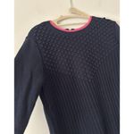 Talbots  Cotton Textured Crewneck Sweater Pink Details Preppy Size Medium Petite Photo 2