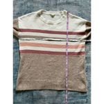 Hem & Thread  Ivory Tan Color Block Stripe Acrylic Blend Sweater Large Photo 4