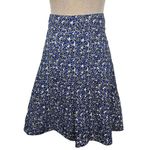 Marni Floral Blue Print Flares A Line Midi Skirt Made in Italy 40 US 4 Linen Photo 0