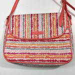 Vera Bradley Pink Confetti Stripe Flap Close Vinyl Crossbody Purse Preppy Coral Photo 1