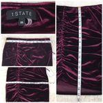 1. State  Burgundy Velvet Mini Skirt Pencil Ruched Red Purple Size XS Large‎ New Photo 9