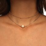 Faux Pearl Layered Necklace Gold Photo 0