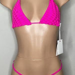 Good American New.  pink embossed bikini. Small. Photo 0