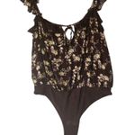 Free People Take It Away Floral Lace Bodysuit Size XS Chocolate Merlot Lace Trim Photo 1