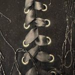 Velvet & Beaded Black Lace Up Women's Built in Corset Top size M Size M Photo 2