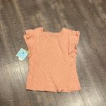 CeCe  ruffle sleeve t shirt peach pink Photo 3