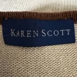 Vintage Fall Embroidered Vest‎ Ramie Cotton Cozy Pumpkin Leaf Style large Brown Photo 3