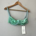 NEW Baobab Turquoise Lula Ruched Underwire Bikini Swimsuit Top Size XL Blue Photo 1