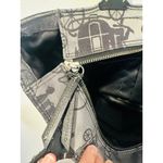  Grey Black Stage Coach Horse Printed Fabric Y2K Leather Tote Handbag Photo 12