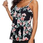 Tankini Swimsuit Tummy Control with Boy Shorts Size XL NWOT #2178 Black Photo 0