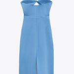ZARA Wedding dress midi halter  blue fitted bodycon cut out baby blue Photo 11
