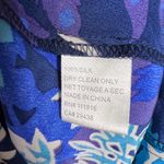 Yumi Kim Blue Silk Abstract Print V-Neck Faux Wrap Cocktail Dress Size Small Photo 6