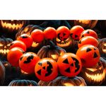 Jack O Lantern Halloween Stretch Bracelet New Wooden Beads Orange Festiv… Photo 4