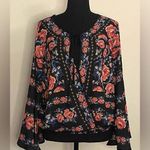 fab'rik Fab’rik- black with pink flowers long sleeve‎ floral shirt Size L Photo 0