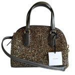 Kate Spade NWT New Mini Reiley Laurel Way Glitter Bag Satchel Crossbody Gunmetal Photo 0