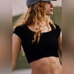 Free People Get Ripped Tee XS/S NWOT Black Photo 1