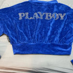 Playboy Blue velour  crop jacket Photo 3