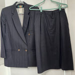 Harvé Benard Vintage harve Benard Pinstripe Wool Skirt Suit Petite Blazer Set Size 8 Photo 0