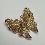 Napier Butterfly Insect Filigree Gold Tone Signed Brooch Pin Photo 7