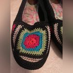 The Sak  Black Crochet Granny Square Toe Loafers Shoes 8 Boho Casual Flats Photo 3