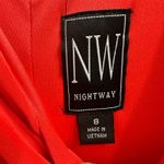 Night Way Bright Coral Gathered Stretch Cowl Neck Formal Maxi Dress 8 Draped Orange Photo 13