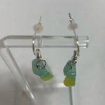 NEW Y2K gummy bear earrings silver blue green resin pierced Photo 7