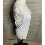 Athleta  Striped Muscle Tank Top Womens Size Small Gray White Ribbed Sleeveless Photo 1