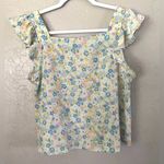 Blu Pepper Size L Yellow Floral Ruffle Strap Summer Lightweight Beach Tank Photo 8