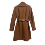 Vince Camuto Asymmetrical Wool Blend Pea Coat Sz. Small Brown Belt Winter Zipper Photo 2