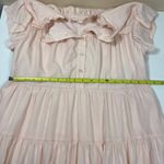 Biltmore Tiered Dress Ruffle Mock Neck Short Sleeve Casual Pink Size M Size M Photo 4