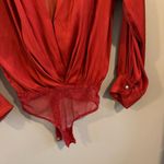 Free People Intimately  Rust Elsa Surplice Long Sleeve Bodysuit Photo 1