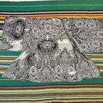 Forever 21 classic black and white paisley short sleeve kimono cover up top Photo 12