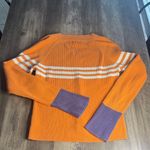 Tommy Hilfiger Vintage V-Neck Sweater in Orange and Purple Photo 4