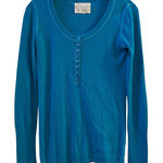 Aeropostale Teal Blue Long Sleeve Henley Shirt Womens L G Button Up Top Photo 0