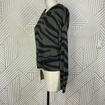 Anthropologie Kasia Hoodie Sweater Zebra Stripe Knit Acrylic Green Black Size XS Photo 5