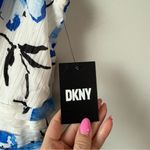 DKNY  Floral Printed Draped Front Mini Dress Blue 12 Photo 4