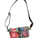 Desigual Patchwork Embroidered Boho Indie Studded Clutch Crossbody Bag Purse Photo 1