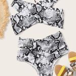 SheIn Criss Cross Snakeskin Bikini Photo 0