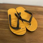 J.Crew  Bamboo tan and black flip flops size 9.5 Photo 0