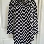 Cato  Womens Black & Gray 3/4 Sleeve Mandarin Collar Shirt Top Blouse Size (S) Photo 0