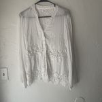 Y2k Women's Size Medium Dainty White Fairy‎ Romantic Sequin Light Sheer Blouse Photo 1