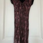 Rose D Paisley Silk Milkmaid Lace Sequin Dress MIDI Pink Photo 0