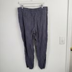 Athleta  Retreat Linen Ankle Pant High Rise Blue Coastal Travel Womens Medium Photo 3